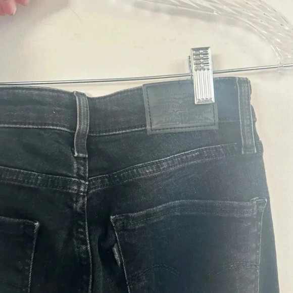 Levi’s black high rise skinny ankle fringe jeans 26 - Picture 6 of 7